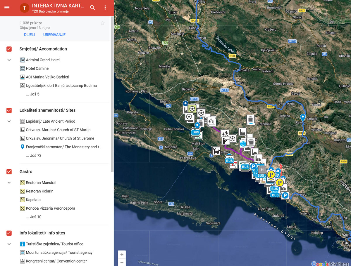Interaktivna karta općine Dubrovačko primorje